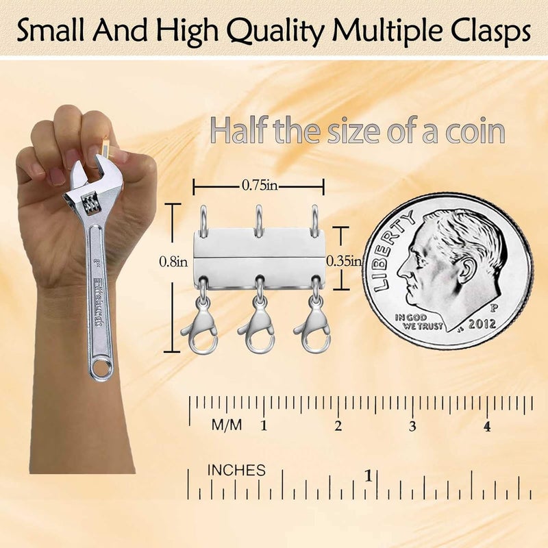 Qulltk Necklace Layering Clasp Magnetic Clasps for Jewelry, Silver Separator for Stackable Necklaces and Chains - Image 2